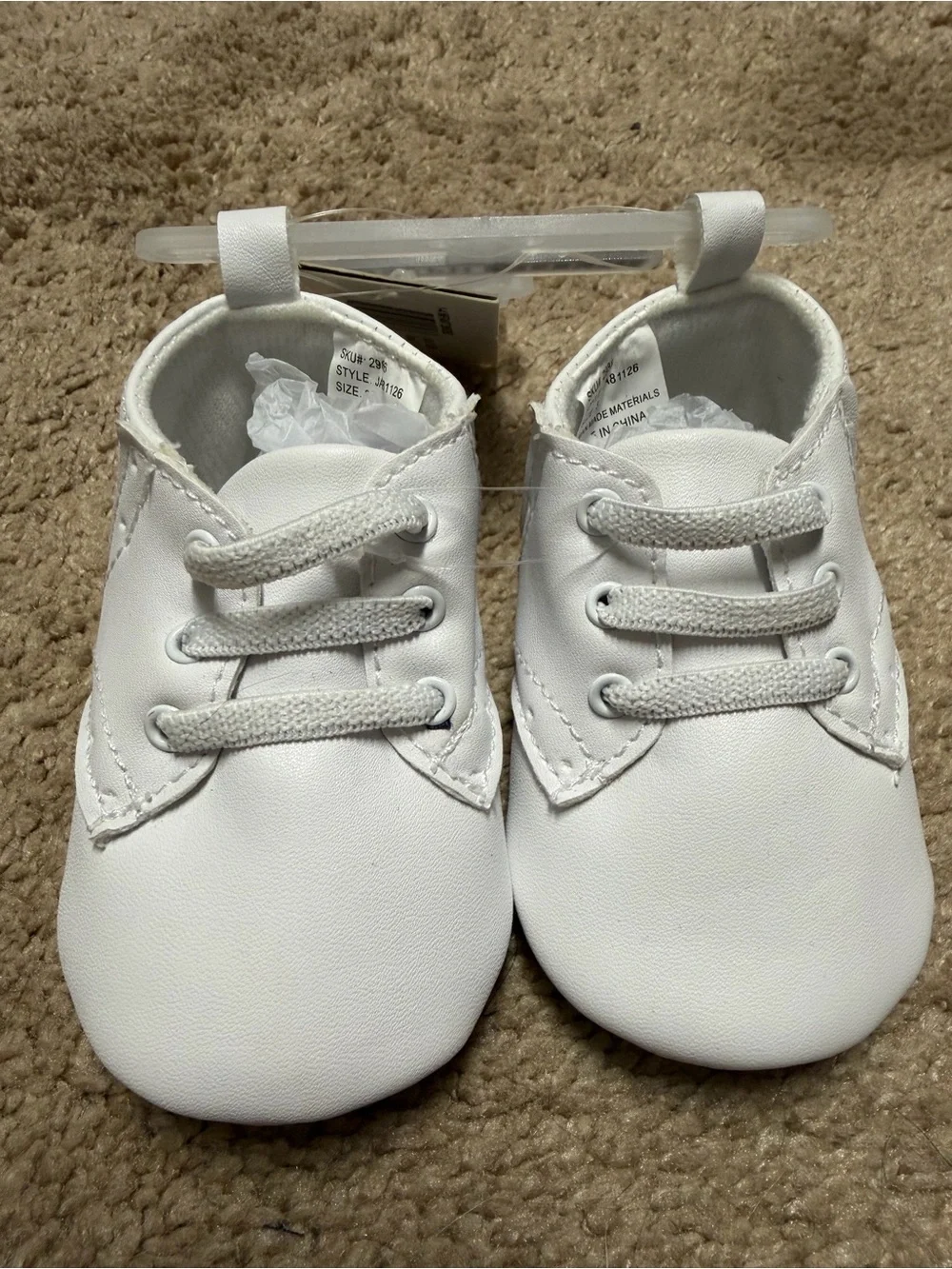 Kids White Lace-Up Baby Shoes
